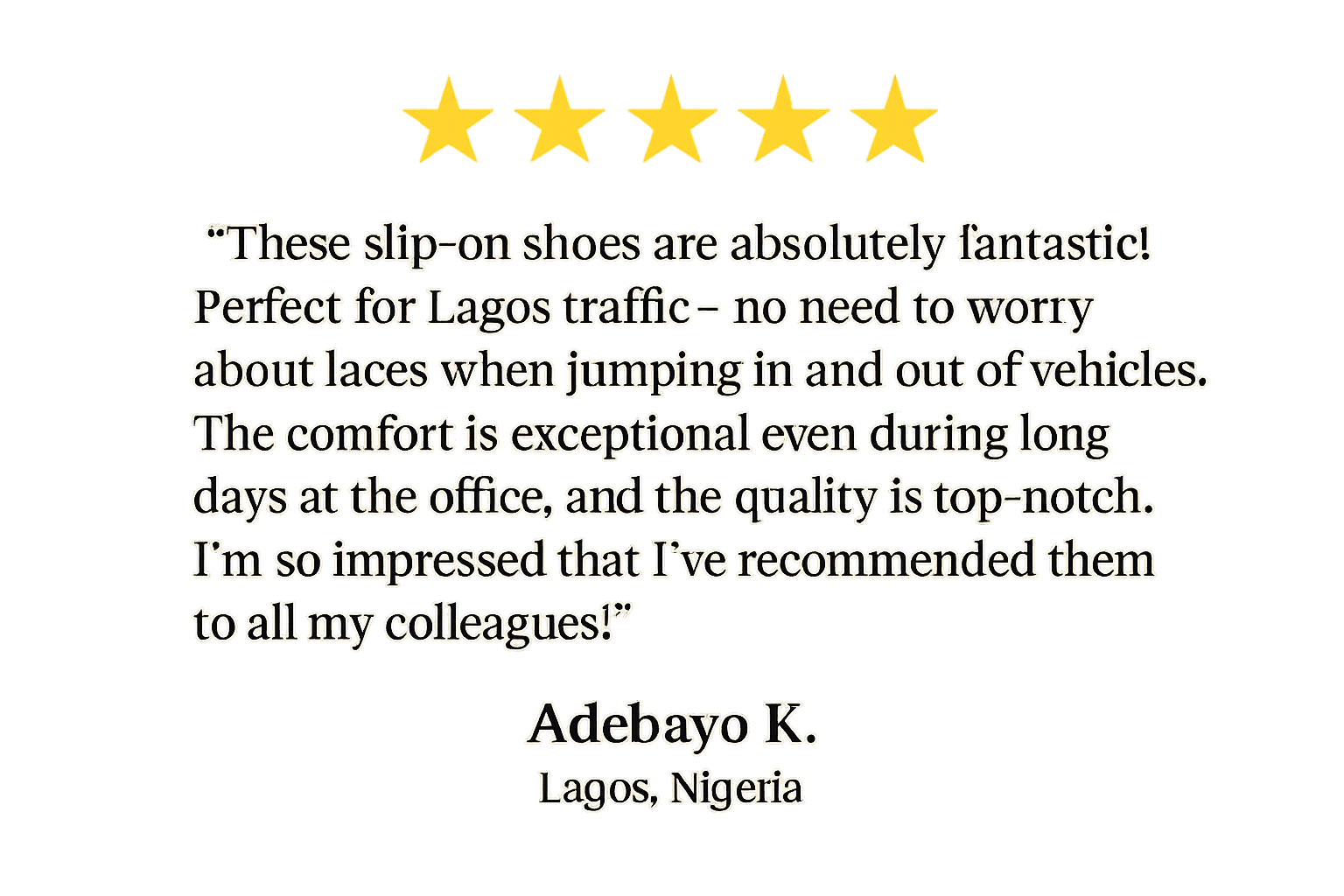 Change testimonial to come from Nigeria